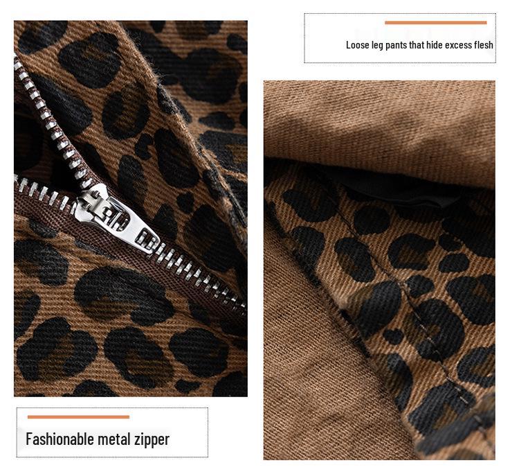 Retro Spicy Girl Leopardenmuster High Waist Denim Bodycon Midi-Rock für Herbst/Winter 2025