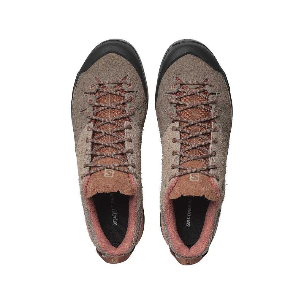 SALOMON X-Alp Suede Comfortable Versatile Low-Top Running Shoes Unisex Running Shoes Light-Brown 476756