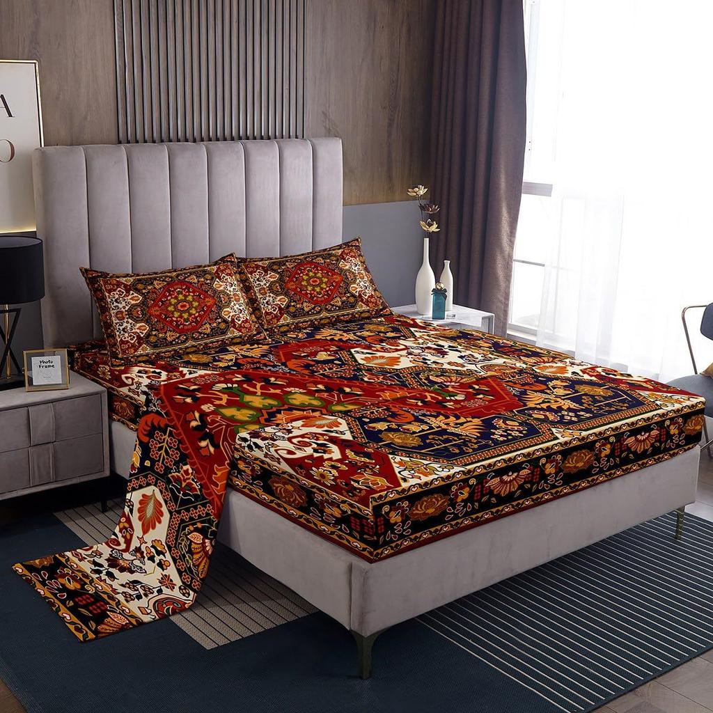 Camouflage cartoon airplane pattern bed hat four-piece bedding set bedroom dormitory bedding decoration