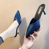 Slippers high-heeled stiletto women 2025 spring and summer new bag head lazy half slippers pointed head Korean version of one-word drag outer wear wom