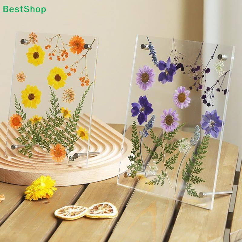 DIY Pressed Flower Acrylic Frame Kit - Double-Sided Clear Display Stand for Dried Floral Art