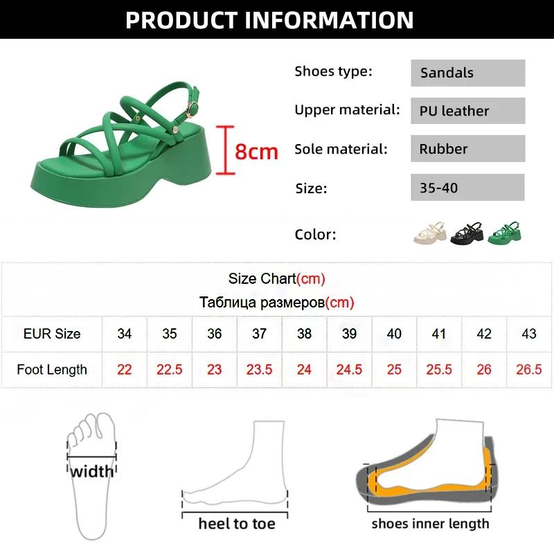 Fashion Women's Summer Chunky Platform Sandals Fashion Cross Strap Gladiator Shoes Woman Thick Bottom Wedge Heel Sandals for Women 2025