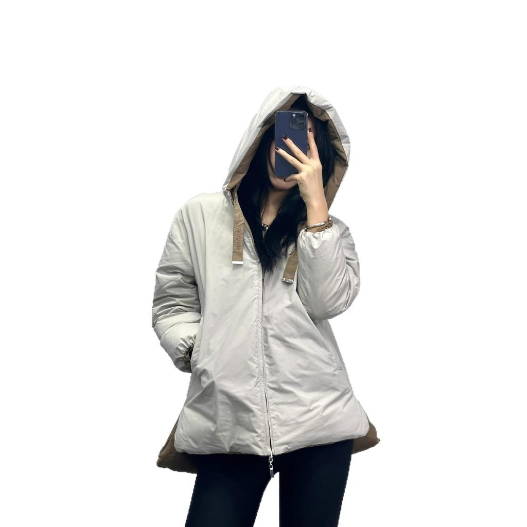 Shenzhen Nanyou women wear down jackets on both sides, winter new hooded short bread jackets, high-end trendy jackets