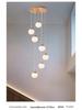Nordic Solid Wood Spiral Staircase Chandelier for Dining Room and Mezzanine