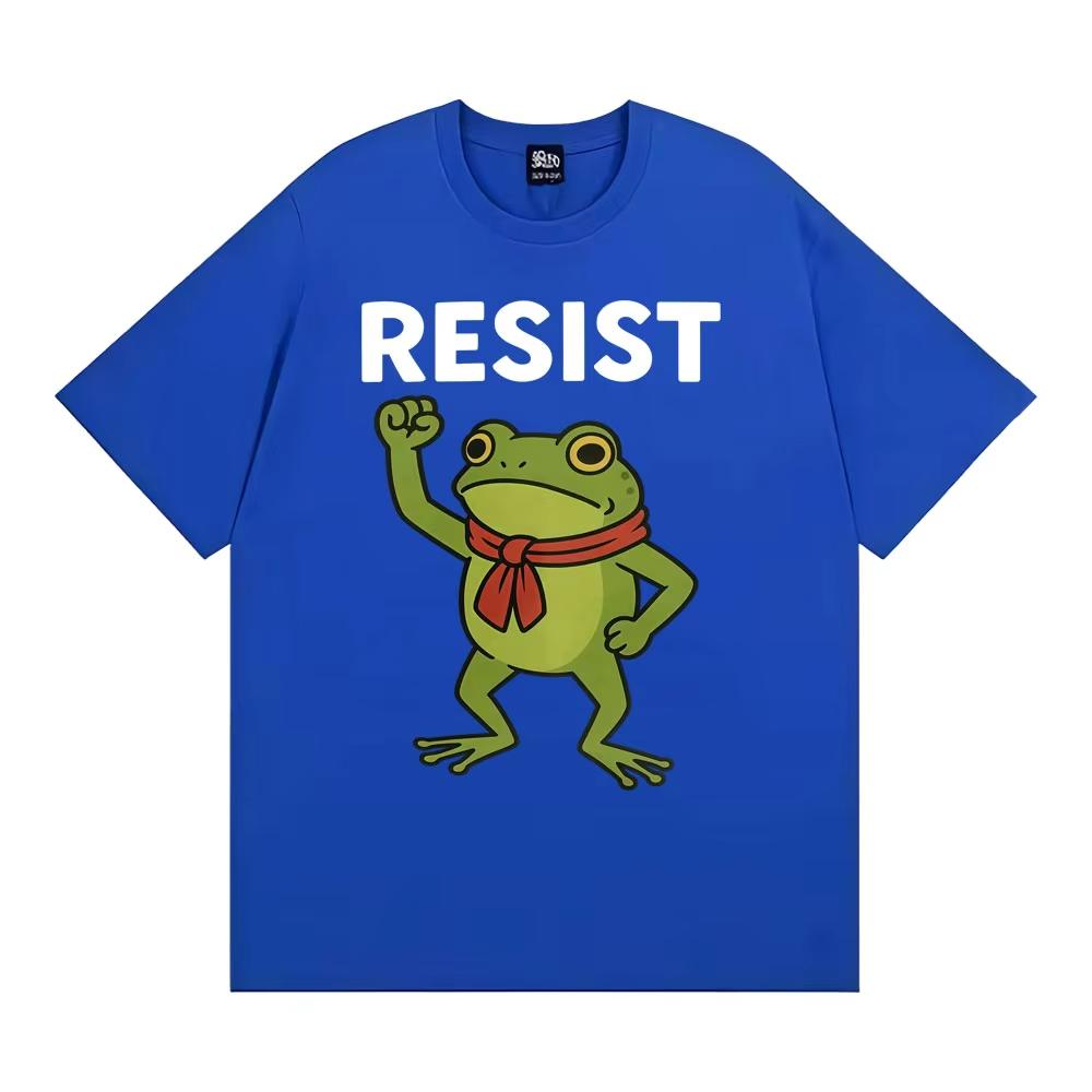 Protest Frog Activism Gift Revolutionary Frog T Shirt Funny Resist Meme Tee Shirt Unisex Women Fashion Casual Cotton ONeck Tshirt