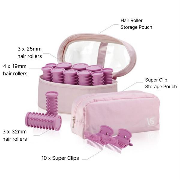 Vidal Sassoon Compact Hair Rollers Set Electric Heated Hair Setter Styling Roll Set