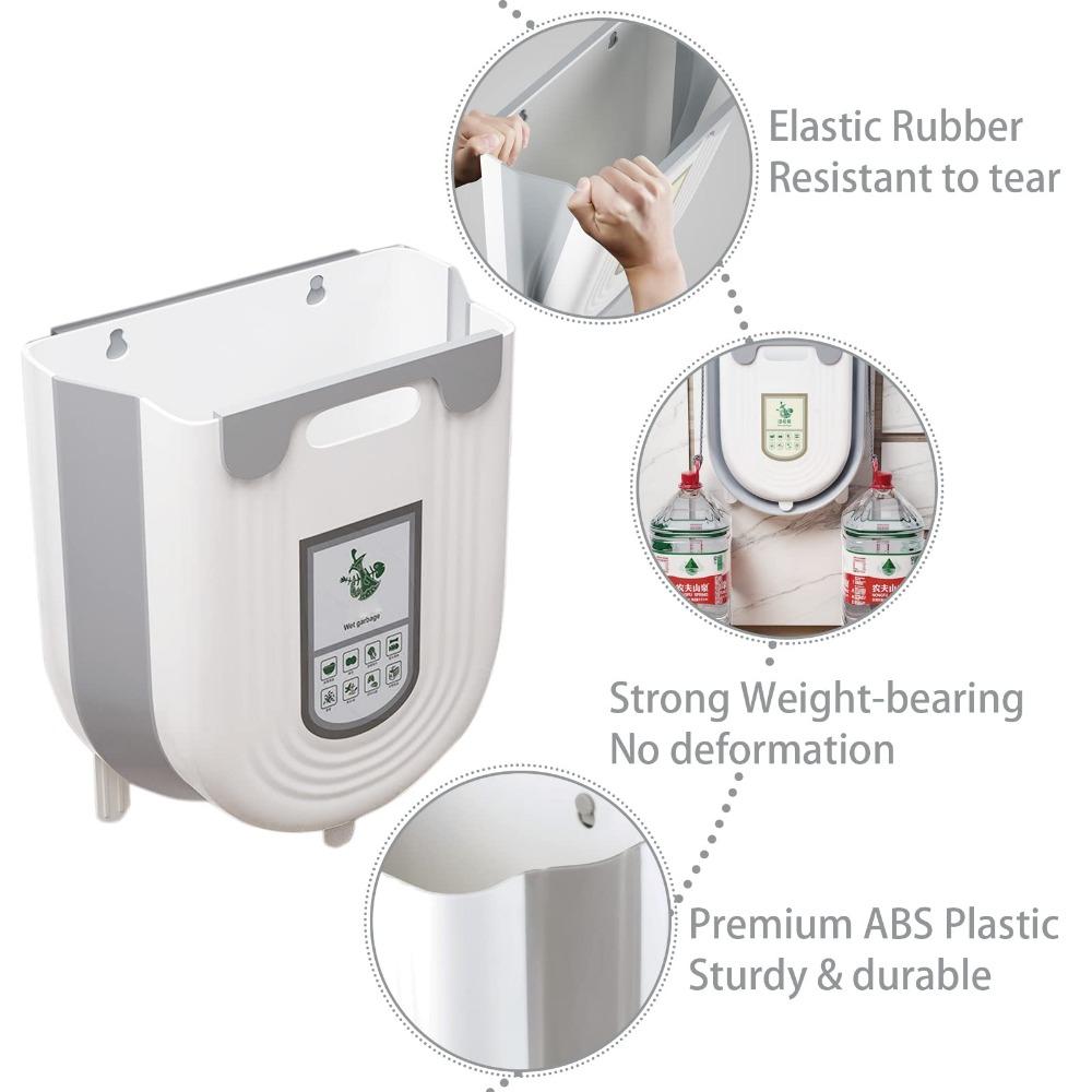 Hanging Kitchen Trash Can Foldable Small Trash Can Multifunctional Garbage Basket Suitable For Cabinets No Smell Kitchen Bins
