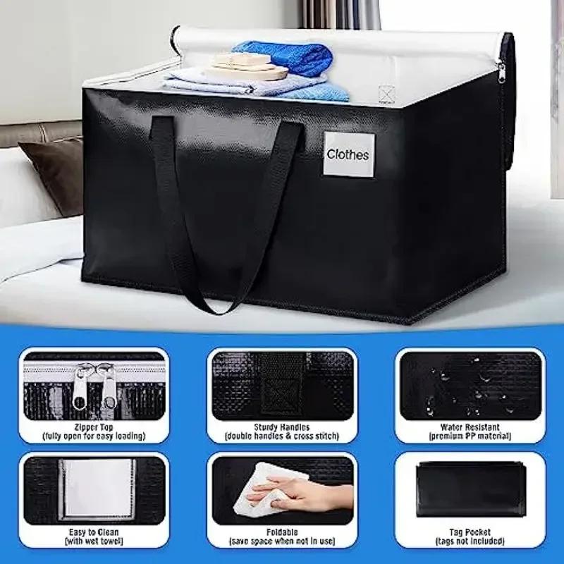 4pcs Moving Storage Bags 93L Clothing Organizers Luggage Bag Large Capacity Waterproof Clothes Quilts Luggage Storage Bag