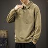 Autumn And Winter Heavy Retro Washed Lapel Polo Sweater Men'S Loose Large Size American Casual Trendy Brand Ralph Law