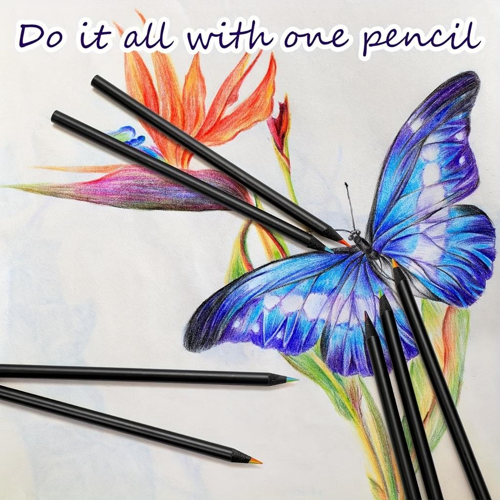 12 Rainbow Gradient Magic Pencils - Vibrant Graffiti and Painting Markers, Kawaii Creative Writing and Art Supplies, Stationery, Colorful Writing Pens