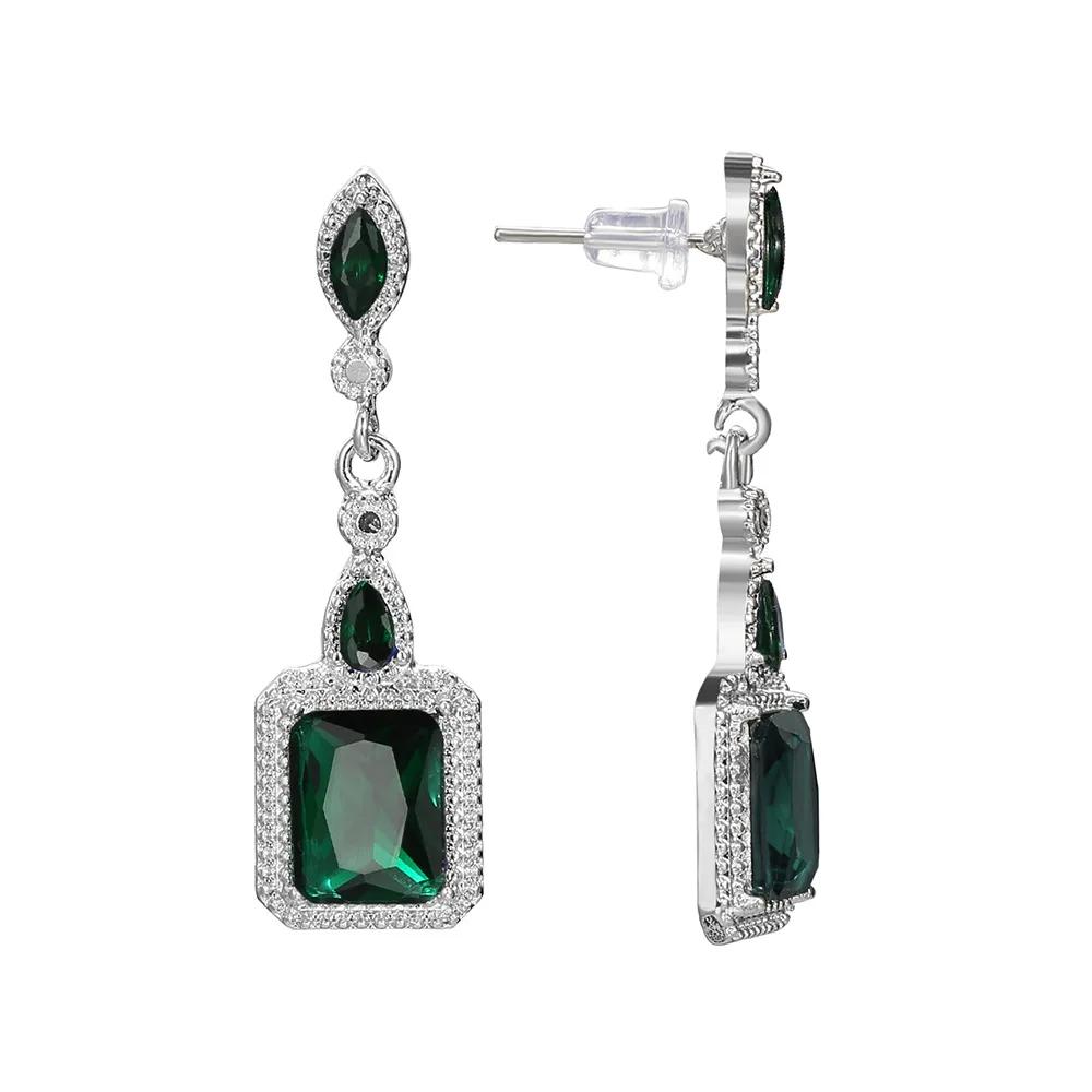 Wholesale Luxury Sterling Silver Women Earrings Flash CZ Zircon Ear Studs 3 Colors Stone S Earrings Women Wedding Brincos