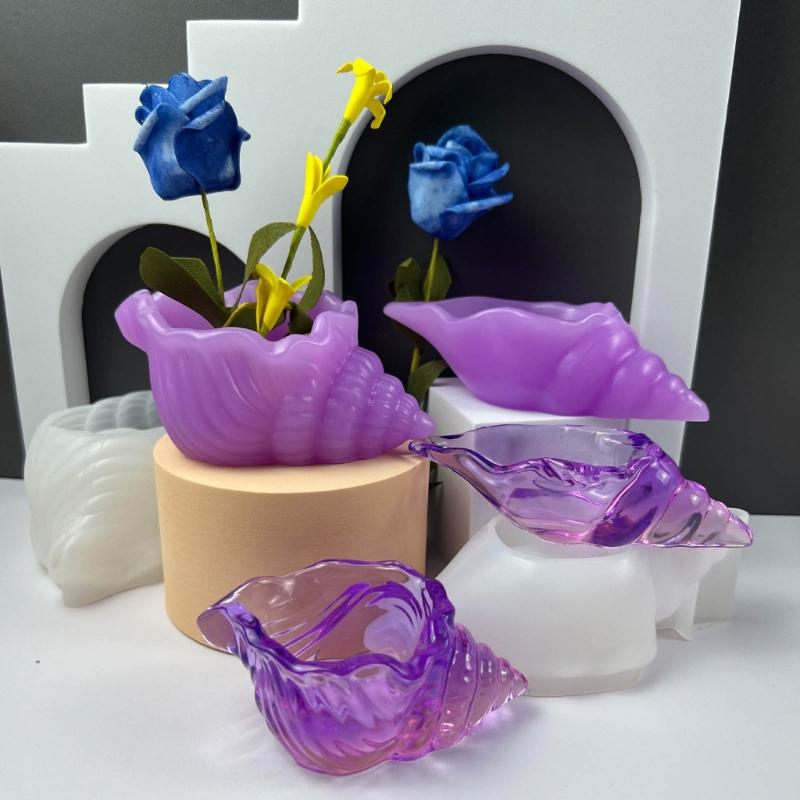 Silicone Mould for DIY Seashells Snail Ornament Storage Box Resin Mold Perfect for Jewelry Holder Mold Home Decoration
