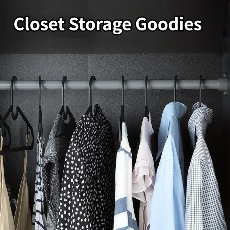 Plastic Hangers Clothes Hanger for Closet,Lightweight Space Saving Laundry Racks,Durable Black Coat Rack with Hook for Home Dorm