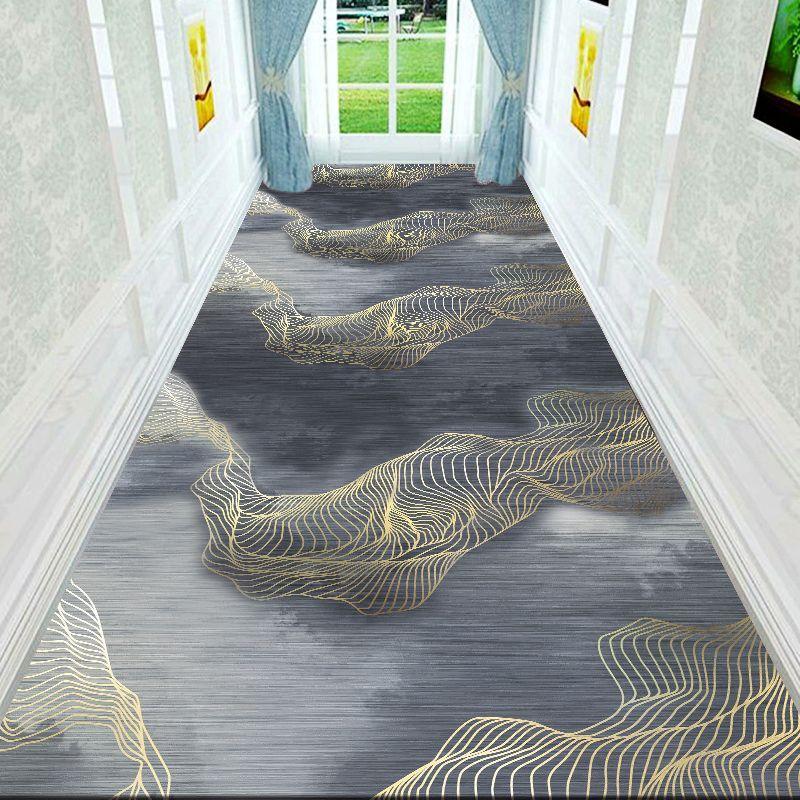 Luxury Beige Rectilinear Shaggy Aisle Runner Rug - Polyester, Non-Slip, Durable Easy Clean Heavy for Hotel & Home Corridors - Multiple Sizes Available