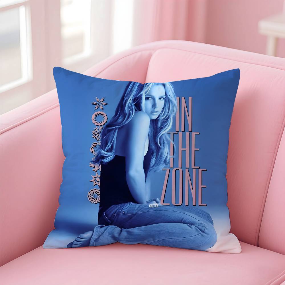 

Singer B-Britney SpearsS Pillow Case Pattern Printed Pillowcase For Living Room Sofa Cushion Cover & Bedroom Decor 12x12Inch