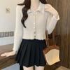 Women's French Soft Knit Long Sleeve Cardigan - Versatile Spring/Autumn 2025 Collection