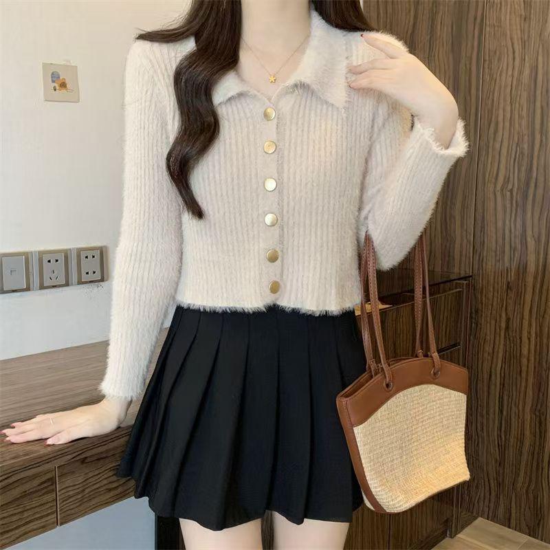 Women's French Soft Knit Long Sleeve Cardigan - Versatile Spring/Autumn 2025 Collection