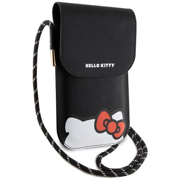 Hello Kitty Tasche Leder Schwarz Versteckte Kitty Kordel