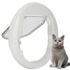 Twoway In Out Pet Dog Cat Flap Magnet Door Round Plastic Doorway Supply White Color
