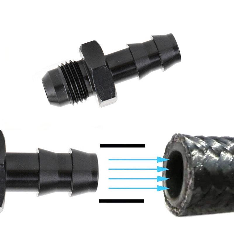 1pc Universal Aluminium Fitting Male 6An An-6 To 3/8  Hose Barb Adapter AN6 6AN -6AN 3/8 Push Lock Automobiles Accessories