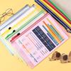 A3 A4 A5 A6 Portable Zipper File Bag Transparent Single-layer Mesh Student Test Paper Data Storage Bag Office Files Stationery