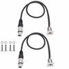 2PCS Professional 3 Pin XLR Pass Through Cables D Type 2FT Male Panel Mount to Female Connector XLR Cable Floor Box