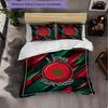 Morocco Football Pattern 3 Pieces Bedding Set Soft Microfiber Duvet Cover with Pillow Cases for Bedroom