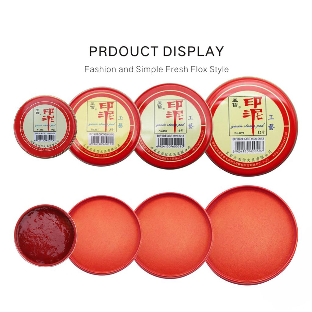 Red Stamp Pad Chinese Ink Pad Red Ink Paste Quick-Drying Red Stamp Ink Pad Round Yinni Pad for Crisp & Clear Impression