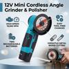 12V Mini Cordless Angle Grinder Polisher 19500RPM High Speed, 2 Saw Blades Compatible with Metal Wood Metal Cutting