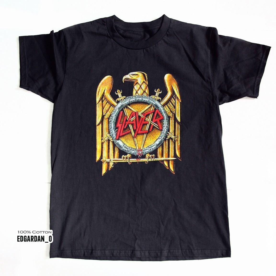 Slayer Gold Eagle Logo Thrash Metal Black Unisex T-shirt Size S-5XL S
