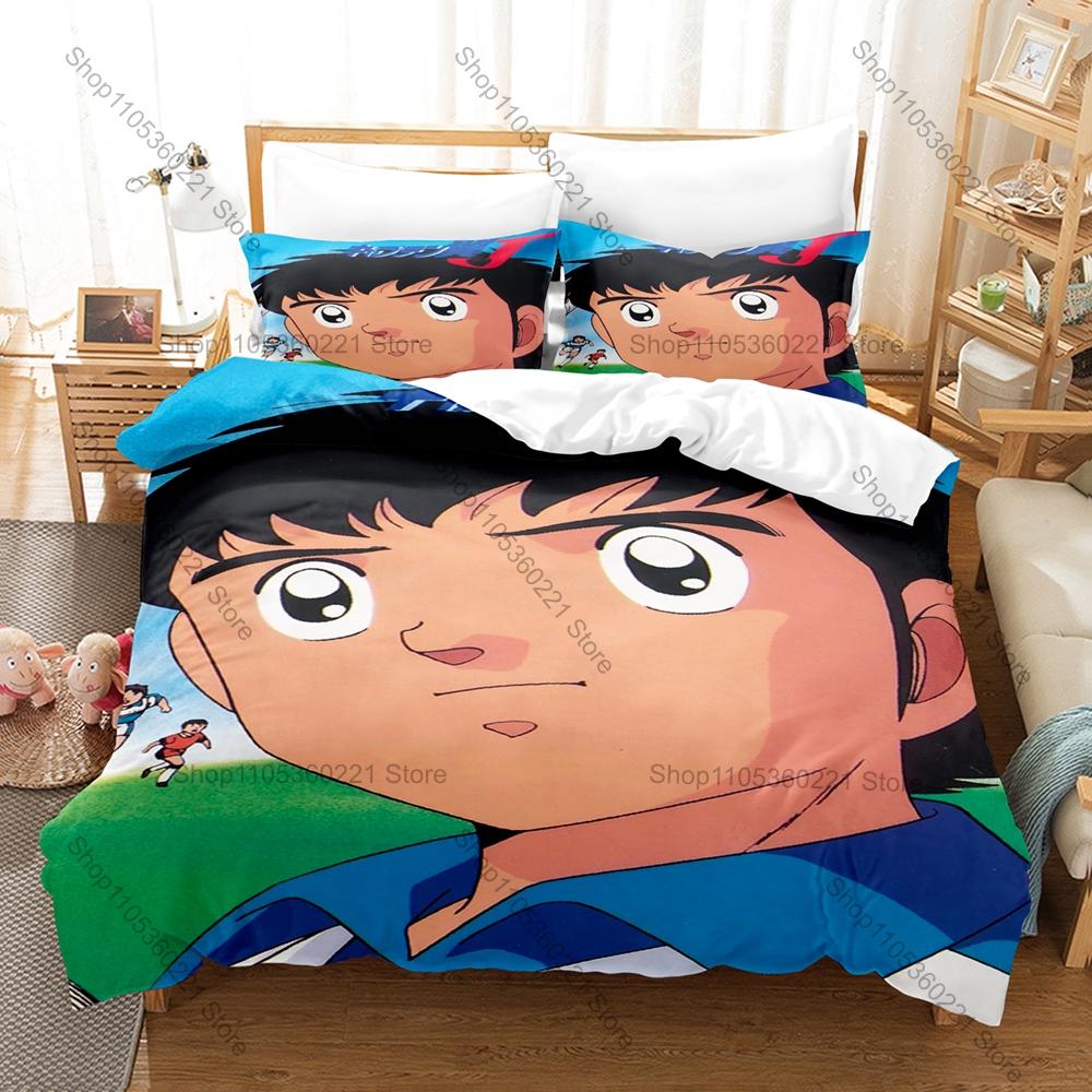 Personalità Captain Tsubasa Calcio Manga Set Biancheria da Letto Nuovo Microfibra Spazzolata Copripiumino Federa Singolo Matrimoniale Queen King Size Casa