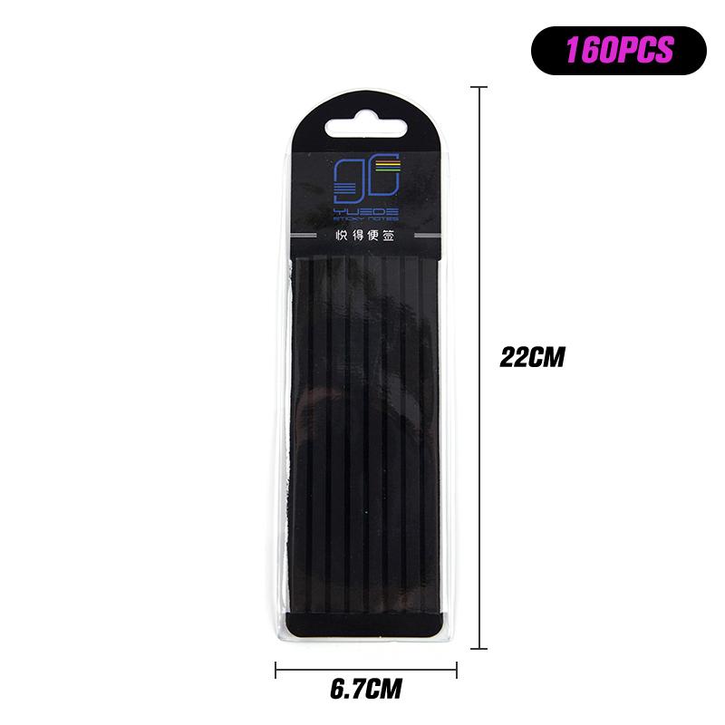 

160 шт. Монохромні Кольорові Прозорі Флуоресцентні Індексні Вкладки Прапорці Клейкі Нотатки Канцелярське Приладдя Допомога для Читання Наліпки для Виділення чорний