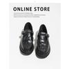 Leder Tiefmaul Einzelne Schuhe Damen Frühling Neu Gürtelschnalle Geflochten Dicksohlige Liebe Wo Wo Mary Jane Schuhe Gummisohlen
