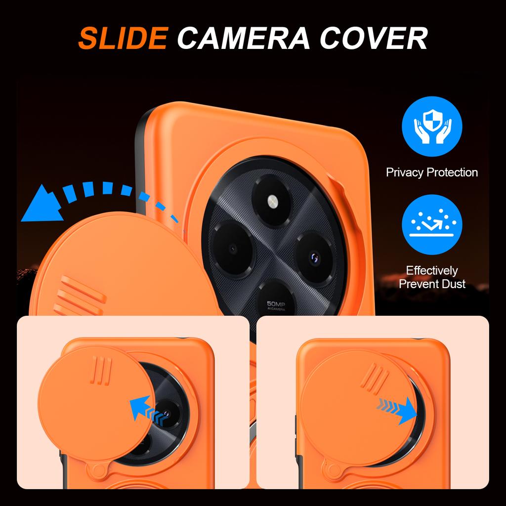 For Redmi Note 14 Pro + Armor Shockproof Phone Cases For Redmi Note 14 Pro 4G 5G 14C Magnetic Ring Holder Stand Cove