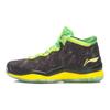 Li Ning WOW 3 Cushioning, Wear Resistant Mid top Basketball Shoes Men's Black Green Yellow ABAJ013-20