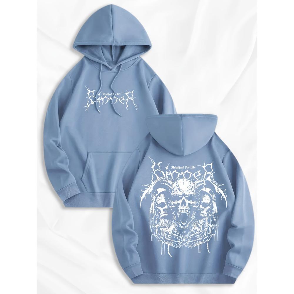 Men's Fashionable Printed Hoodie with Kangaroo Pockets and Front and Back Prints, Trendy Design, Preferred for Casual Wear