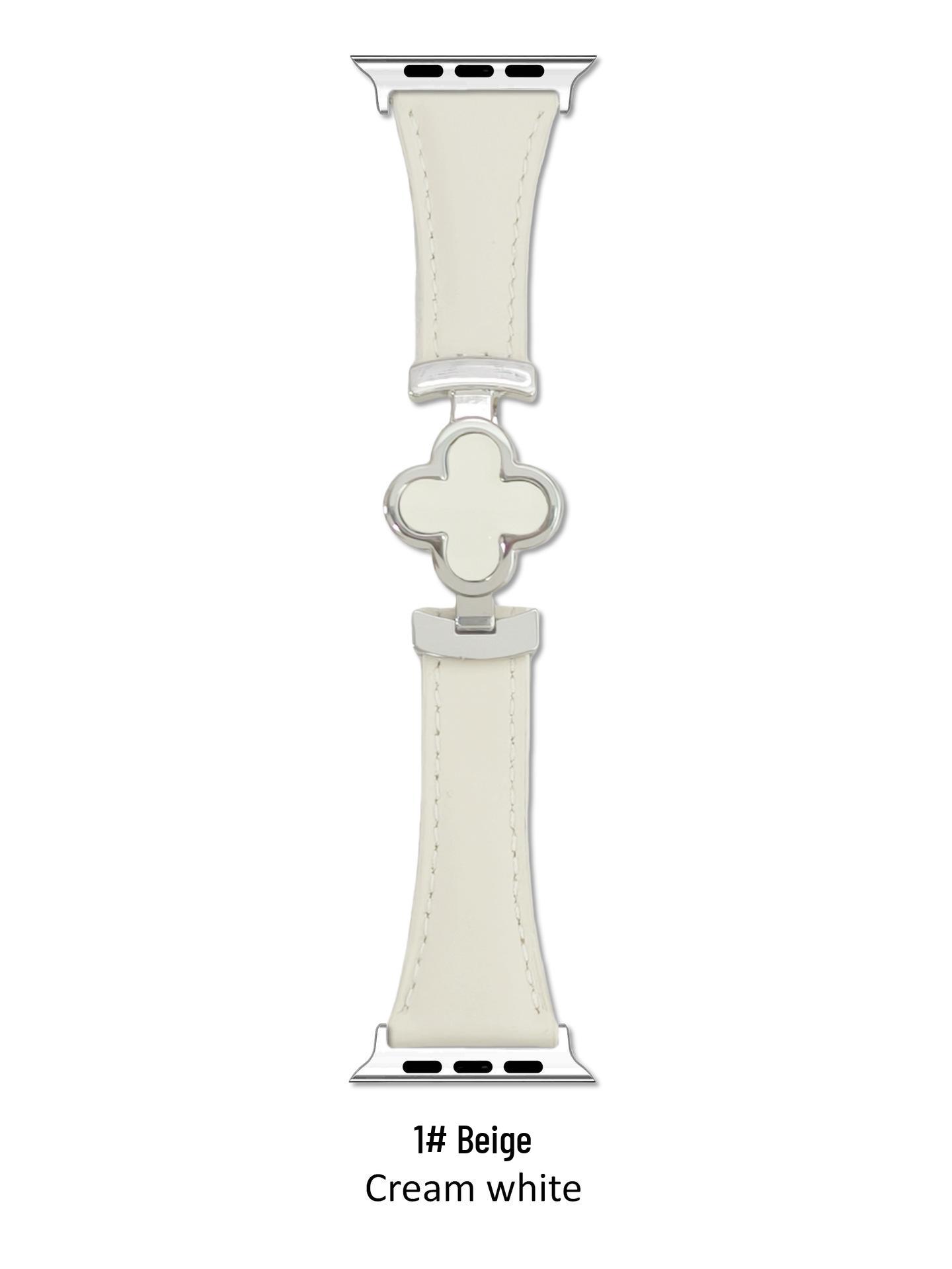 

Оригінальний шкіряний ремінець для Apple Watch Series 6-11 з магнітною застібкою та дизайном у вигляді чотирилистоника 38/40/41/42mm