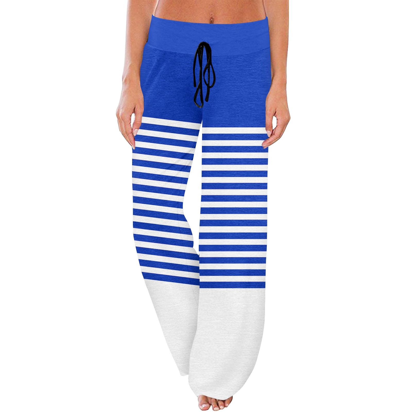 

Женские спортивные брюки, спальные брюки, напечатанные широкие брюки на шнурке, повседневные брюки с карманами XL синий