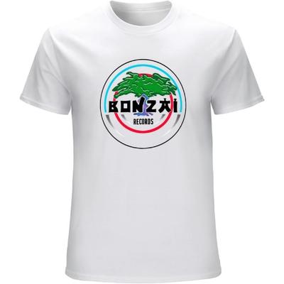 XINYIFENG Bonzai Records T Shirt Techno Trance Hardcore Shirt Tee Shirt T-Shirt White