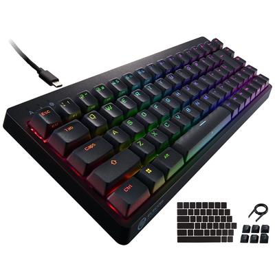 Elecom Gaming-Tastatur, kabelgebunden, VK300S RGB, Tenkeyless-Größe, mechanisch, Neo-Clutch-Tastenkappe, silberfarben, Achsengeschwindigkeit, linear, ausgestattet mit USB-Anschluss, V-Custom 65 %