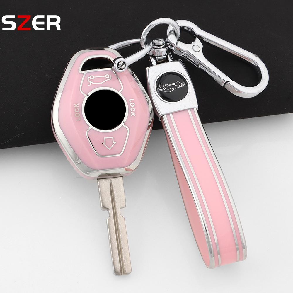 For Bmw Ews X3 X5 Z3 Z4 1 3 5 7 Series E38 E39 E46 Fashion Tpu Car Key Case Cover Protected Shell Fob Keychain Accessories