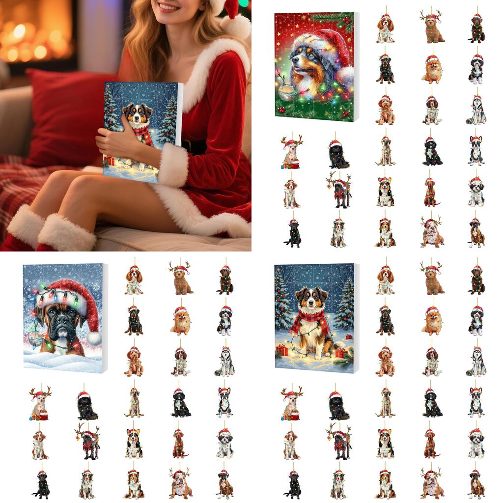Christmas Pet Dog Advent Calendar Series With Acrylic Accessories For Holiday Celebrations