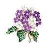 Elegant Hydrangea Enamel Flower Brooch For Women Alloy Jewelry Accessory Gift