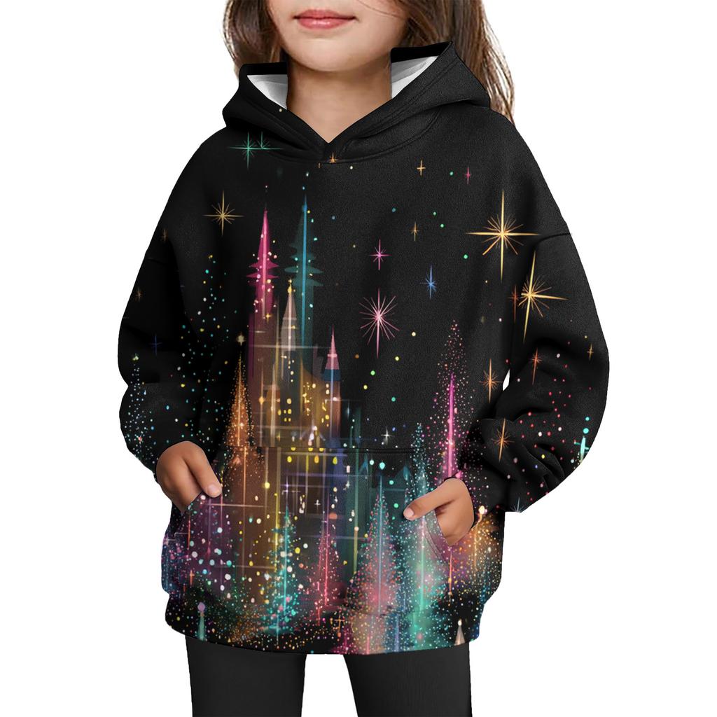 Girls' Hooded Tie-Dye Sweatshirt - Pullover Print Top