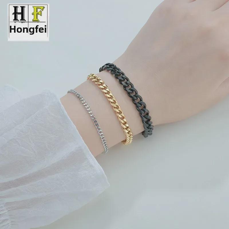 Stainless Steel Hexagonal Cuban Bracelet - Trendy Hip-Hop Accessory