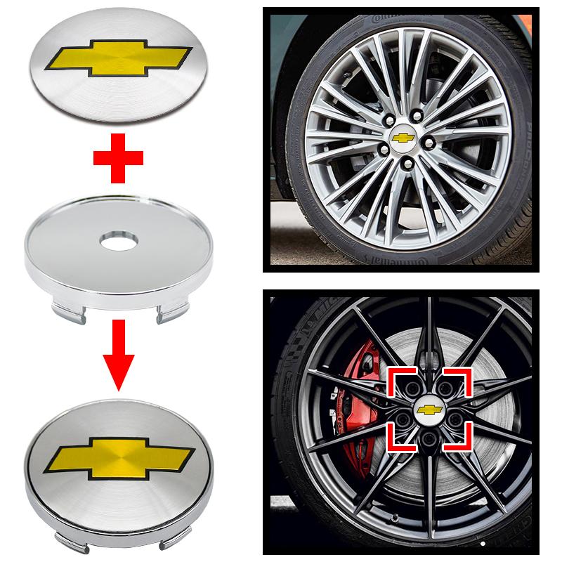 4Pcs ABS+Aluminum 60mm Emblem Car Wheel Hub Center Cap Car Parts For Chevrolet Cruze Captiva Lacetti Spark Aveo Orlando Camaro
