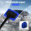Car Windshield Cleaning Tool Front Windscreen Defogging Brush Household Glass Dust Cleaner with Washable Reusable Microfiber Pad