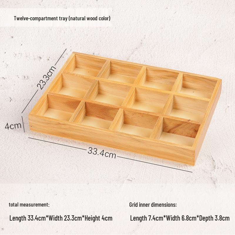 Wooden Desktop Storage Box: Raw Wood Tray & Cosmetics Lipstick Organizer