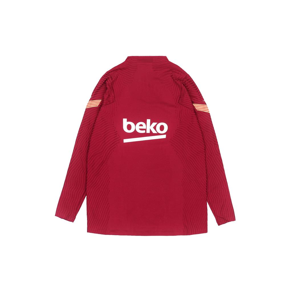 Nike Striped Half-Zip Long Sleeve VaporKnit Barcelona Player Version Jersey Men Tops Red CD5968-621