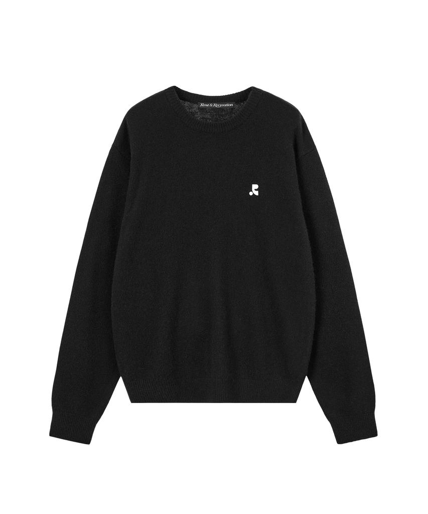 REST&RECREATION Logo Crew Neck Sweater - Black